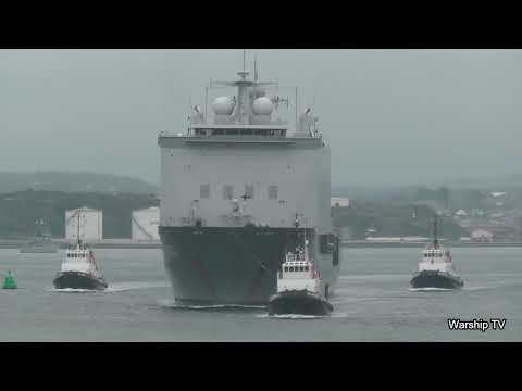 ROYAL NETHERLANDS NAVY HNLMS JOHAN DE WITT L801 ENTERS DEVONPORT NAVAL BASE - 27th November 2020.