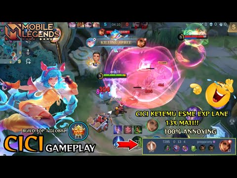 Latest Cici Exp lane Mechanic fight vz Esmeralda! Cici attack speed One shot kill 100% Annoying