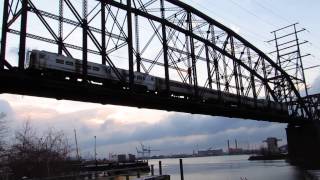 preview picture of video 'NJ Transit Eastbound over Delair Bridge, New Jersey'