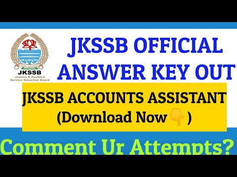 JKSSB OFFICIAL ANSWER KEY OUT | DOWNLOAD NOW