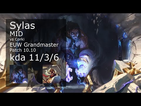 Sylas Mid vs Corki - EUW Grandmaster 11/3/6 Patch 10.10 Gameplay