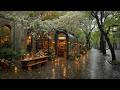 COZY GREENHOUSE CAFé IN SPRING RAINY 🌧️ DEEP &AMP; WARM JAZZ ..