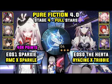 E0 Sparxie Carry W/ Sparkle & E0 The Herta Carry (3 Stars) Pure Fiction 4 Honkai Star Rail 4.0