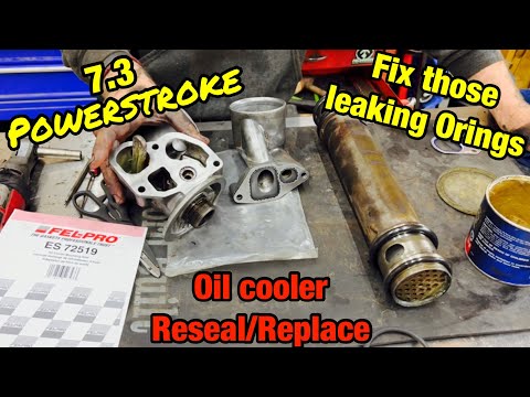 7.3 Powerstroke oil cooler reseal/replace