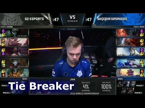 G2 vs SUP - Tie Breaker | Day 4 Play-In Stage S8 LoL Worlds 2018 | G2 eSports vs SuperMassive