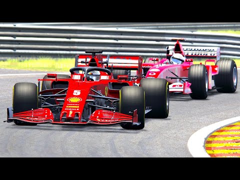 Ferrari F1 2020 vs Ferrari F1 2002 - Spa