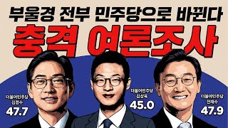 충격 여론조사 부울경 전부 민주당으로 바뀐다