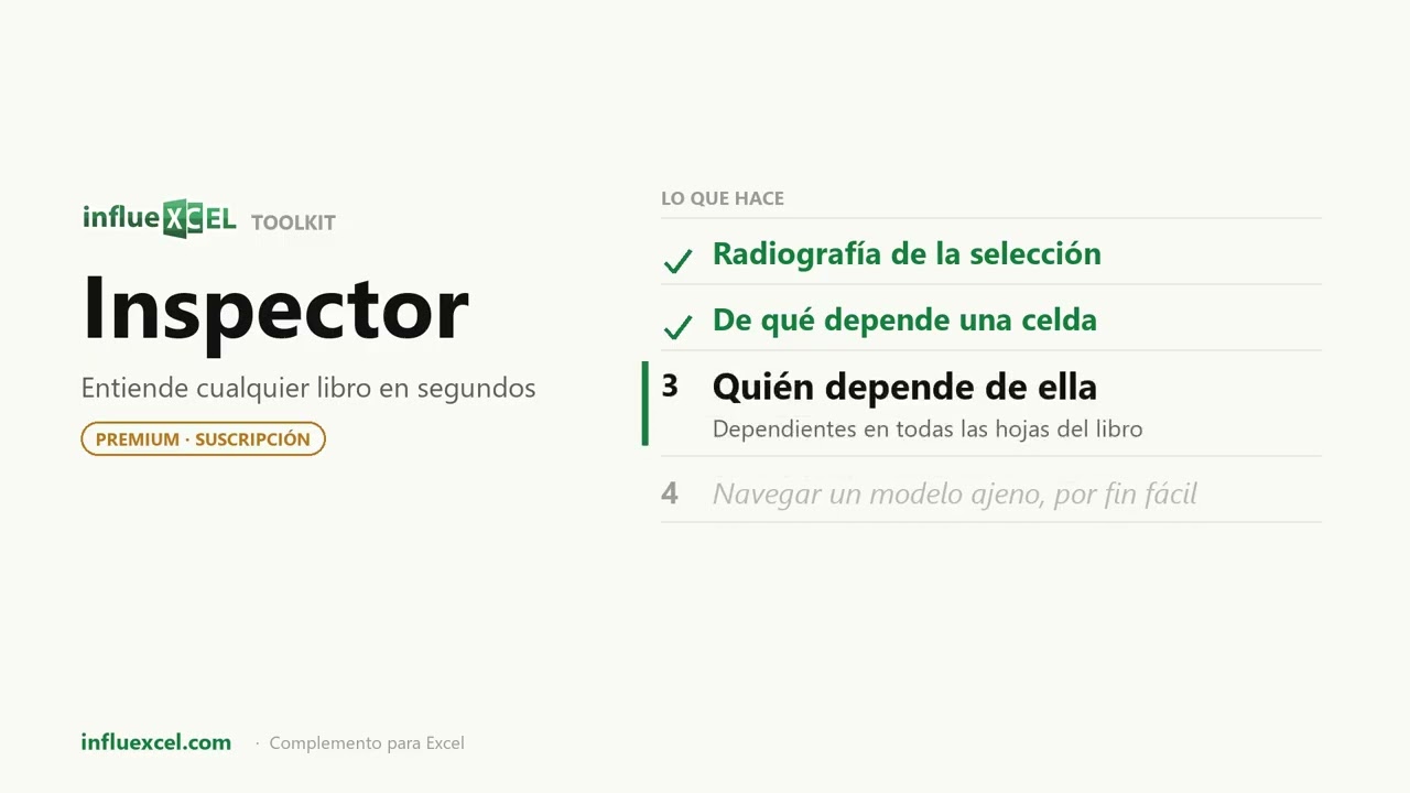 Vídeo: De qué celdas depende una fórmula, y quién depende de ella: rastrear precedentes y dependientes en Excel sin flechas