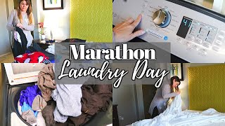 ALL DAY LAUNDRY MARATHON // CLEANING MOTIVATION // CLEANING MOM