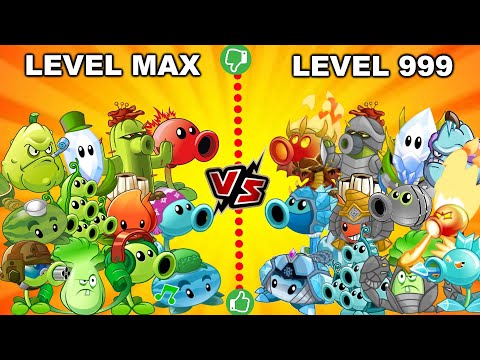 PvZ 2  Every Plant LEVEL 1 vs MAX LEVEL vs LEVEL 999 - Pvz 2 Plant Vs Plant