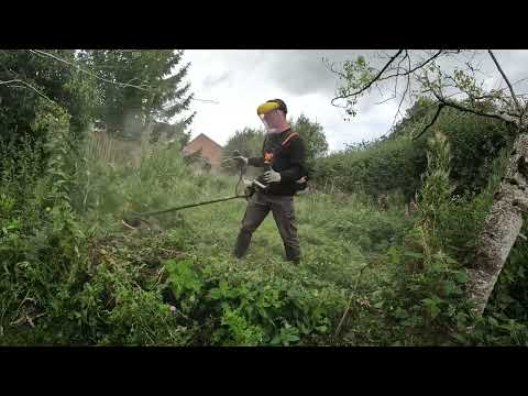 Stihl fs411 c-em versus long overgrown grass, weeds and shrubbery @Toms-trips