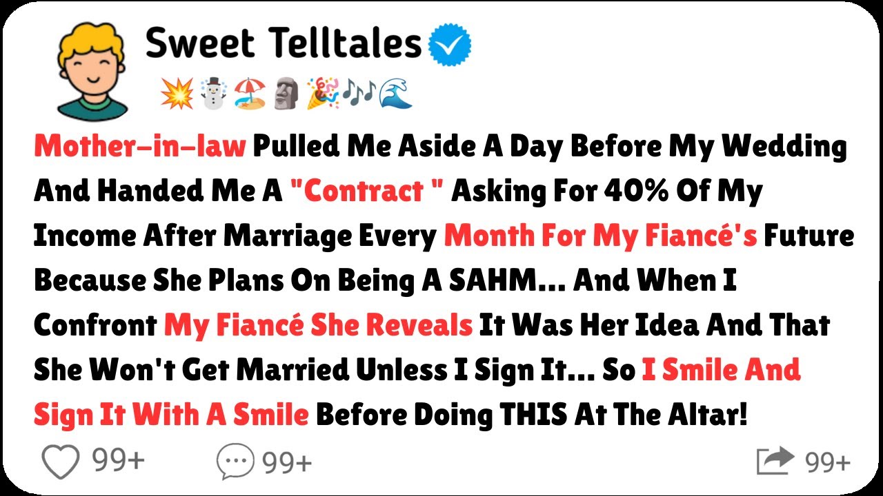 Mother-in-law Pulled Me Aside a Day Before My Wedding and Handed Me a Contract Asking for 40%....