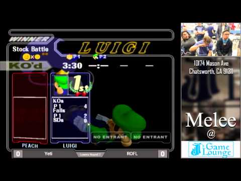 Melee at JJ's 15 - Yeti (Peach) Vs. ROFL (Luigi) - Losers Quarters - Singles