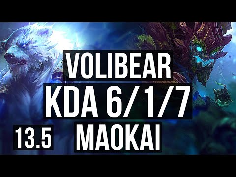 VOLIBEAR vs MAOKAI (TOP) | 6/1/7, 300+ games, Dominating | KR Diamond | 13.5