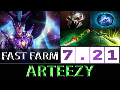 Arteezy [Luna] Fast Farm Early Game Style ► Dota 2 7.21