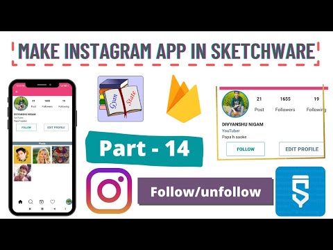 Make Instagram App In Sketware part  14 ||follow unfollow button || Instagram || Gyan State||  DVN