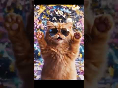 playing cat, cute cat dance #cats #catdance #shorts #minu #tiktok #viralmusic #viralmemes