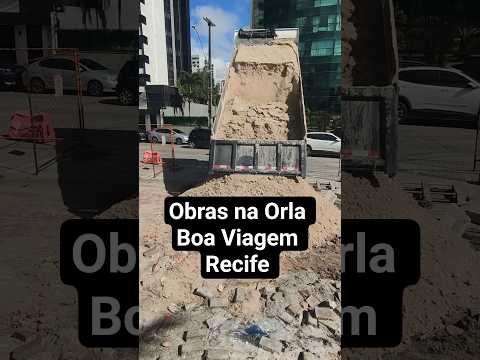 OBRAS na ORLA da PRAIA de BOA VIAGEM - RECIFE - PERNAMBUCO