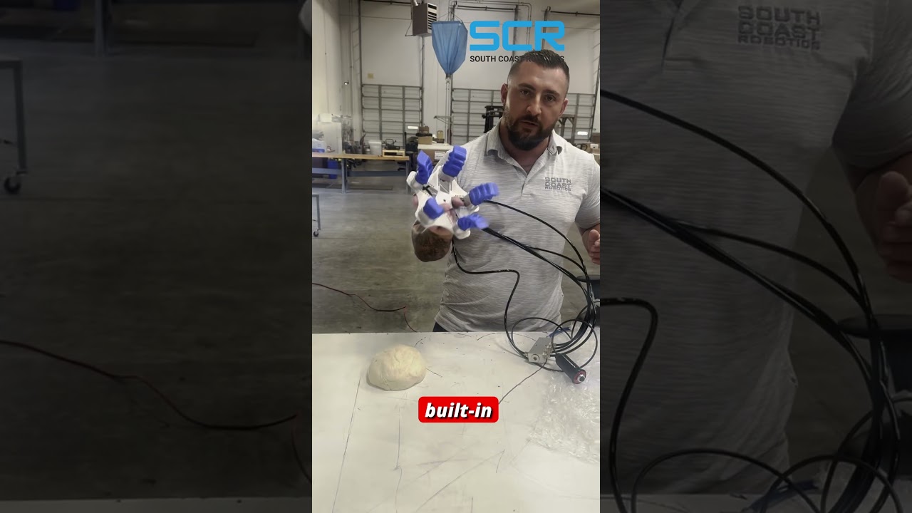 South Coast Robotics - Flexible Gripper Picks Up Five-Inch Pile of Dough