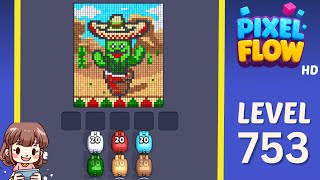 Pixel Flow Level 753 Solution Walkthrough