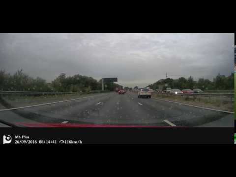 Dash-cam footage - Car rolling over M42 26/09/16 08:15