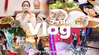 【フランス生活Vlog#3】年末前、家を整える1日🧹|ご褒美ディナーと小さな外出🍜 | おうちご飯 | JP/EN/FR