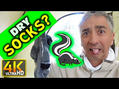 How to Dry Socks While Camping Backpacking Overnight (4k UHD)