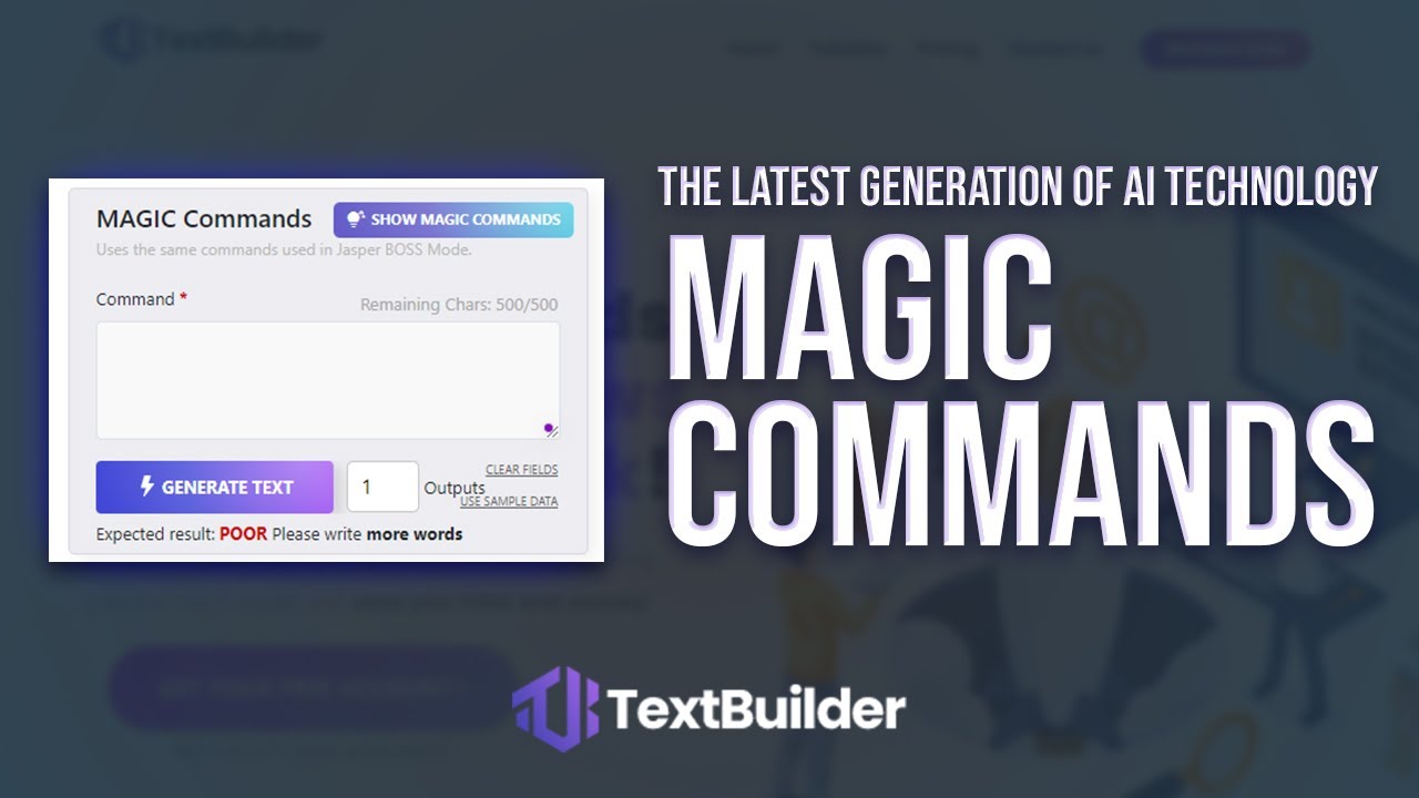 Textbuilder.ai Magic Commands - The latest generation of AI technology