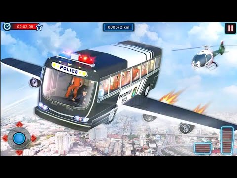 Flying Police Bus Prisoner Transport: Bus Driving Game