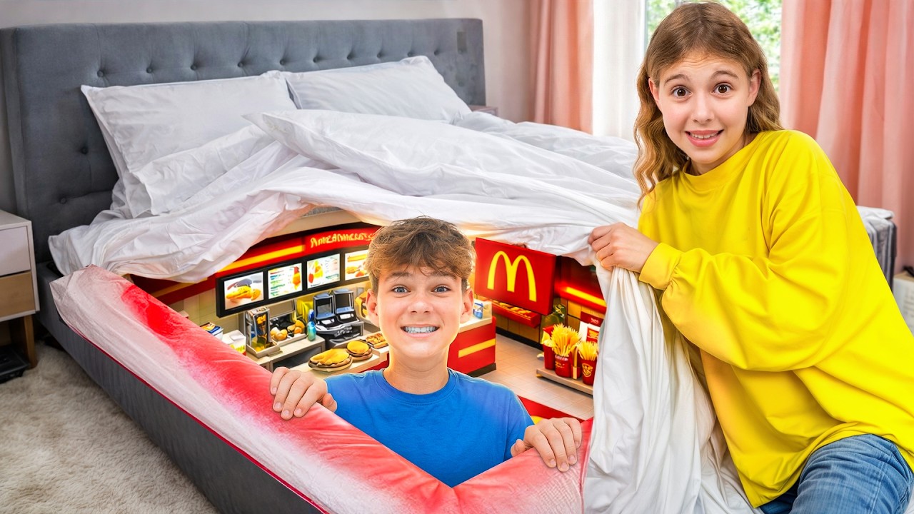 部屋の中に秘密のマクドナルドを作った！