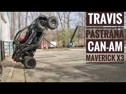 Travis Pastrana ripping a Can-Am Maverick X3 on the track at Pastranaland