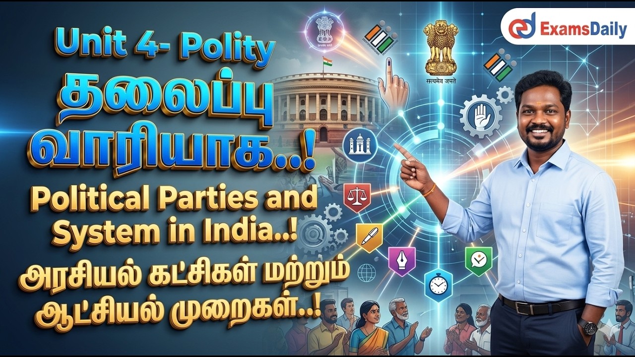 Unit 4- Polity -Political Parties and System in indiaஅரசியல் கட்சிகள் மற்றும் ஆட்சிய