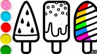 Easy Ice cream drawing for kids, painting and coloring for kids an toddlers, coloring ice cream