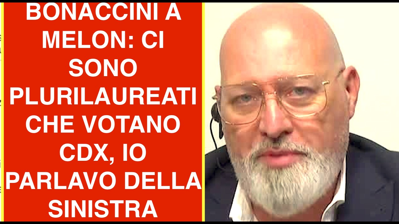 BONACCINI A MELON:I CI SONO PLURILAUREATI CHE VOTANO CDX, IO PARLAVO DELLA SINISTRA