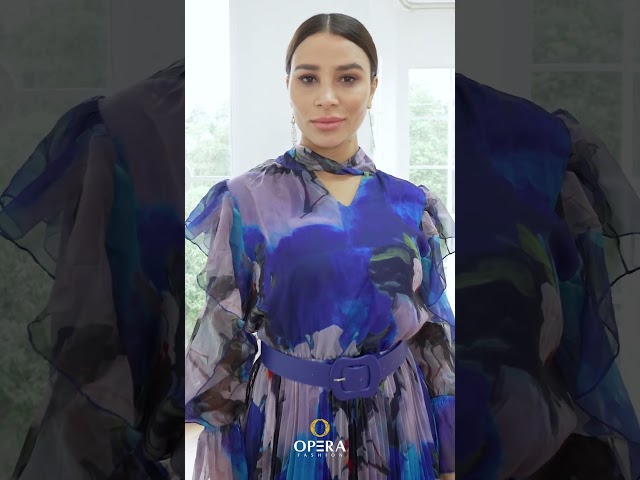 فستان ميدي بلاسية مشجر