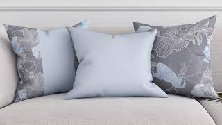 Декоративная подушка «942157» голубой, серый — видео о товаре