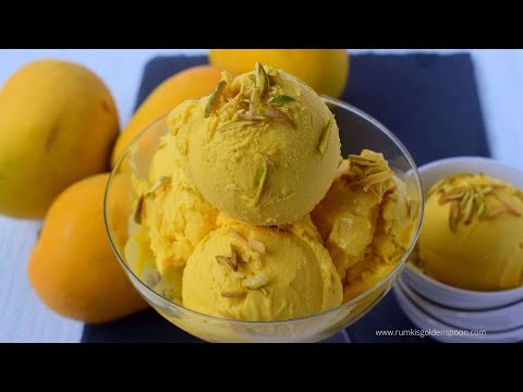 Ice Cream Recipe Without Beater|Mango ice Cream|ice cream only 3 ingredients by Zarmeen Kitchen