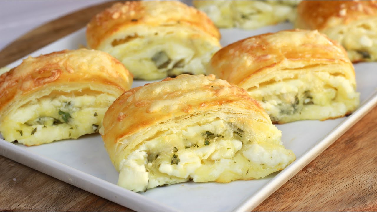 Blätterteig mit Gyrosfüllung und Feta-Käse - Einfache Rezepte