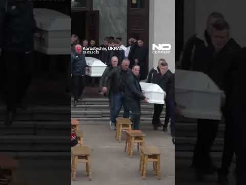 Three young siblings laid to rest after deadly missile strike #shorts #nocomment #ukraine
