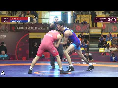 1/4 GR - 63 kg: D. ISLAMOV (MDA) v. S. GALSTYAN (ARM)