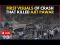 Ajit Pawar Plane Crash LIVE First Visuals Of WRECKAGE In Baramati WATCH