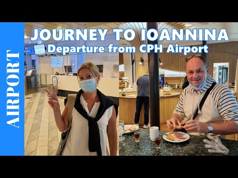 PARTIDA DO Aeroporto DE COPENHAGA com Hotel e Lounge | Viagem ao Aeroporto de Ioannina na Grécia