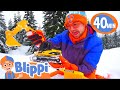 Blippi Plays In The Snow With Construction Vehicles BEST OF BLIPPI TOYS Vehicle Videos For Kids