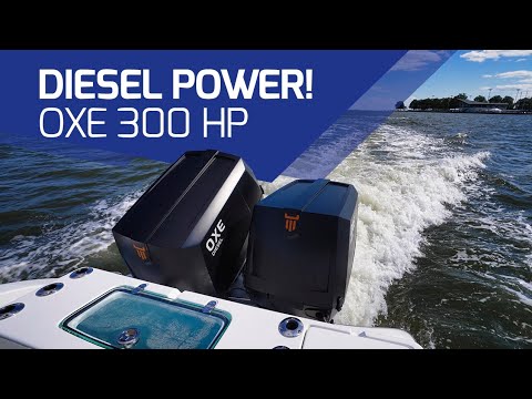 Diesel Outboard Showing Off ! Oxe 300 Hp Diesel on 34 Cape Horn