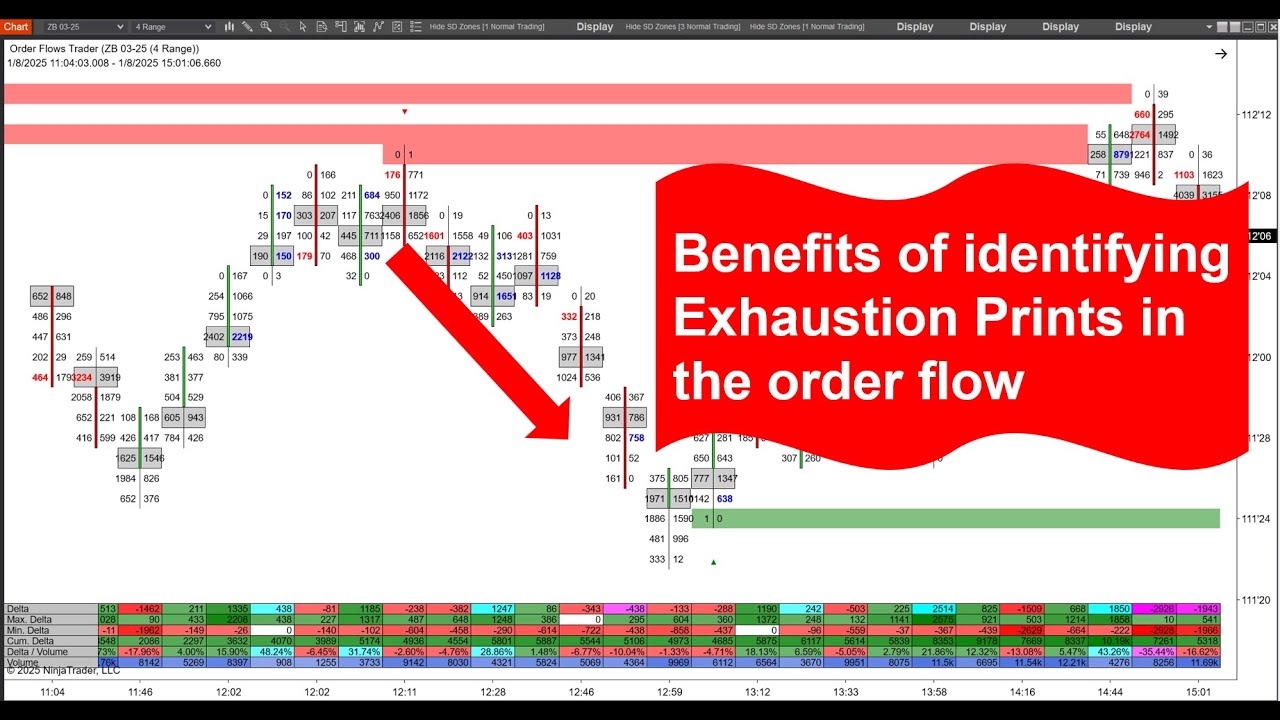 Benefits Of Exhaustion Prints In The Order Flow Using Orderflows Trader