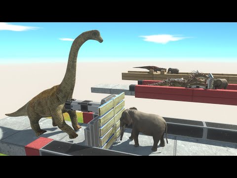 ⚡️Push Competition | Brachiosaurus vs T-rex vs Hydra - Animal Revolt Battle Simulator