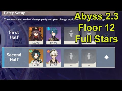 Xiao C0 Favonius R5 & Hu Tao C0 Staff Of Homa R1 Spiral Abyss Floor 12 Full Stars Genshin Impact