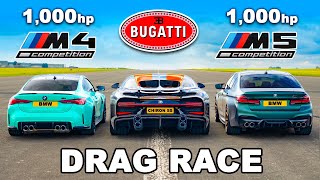[carwow] Bugatti Chiron Super Sport v 1,000hp BMW M4 and M5: DRAG RACE