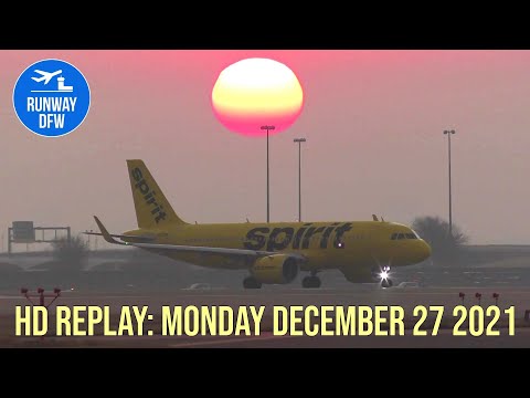 Runway DFW HD Replay: DFW Airport plane spotting on Monday December 27, 2021