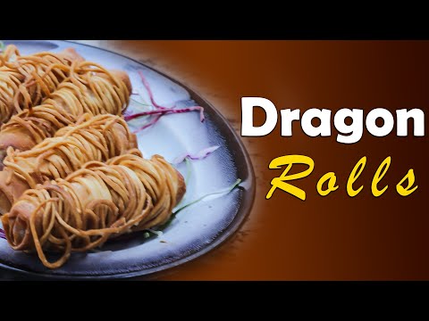 Dragon Rolls Recipe | Vegetarian Chinese Spring Rolls | Cook Book.